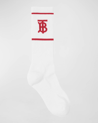 Burberry Men's TB-Monogram Crew Socks outlook