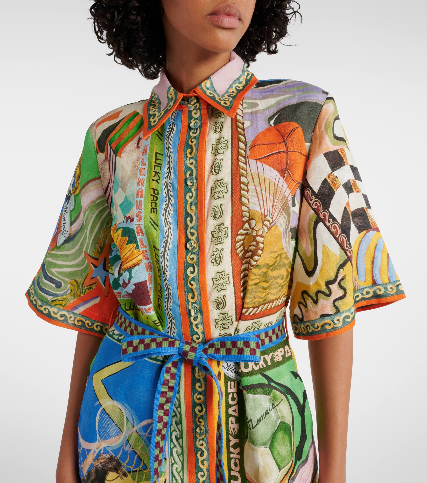 Lucky Pace printed linen shirt dress - 4