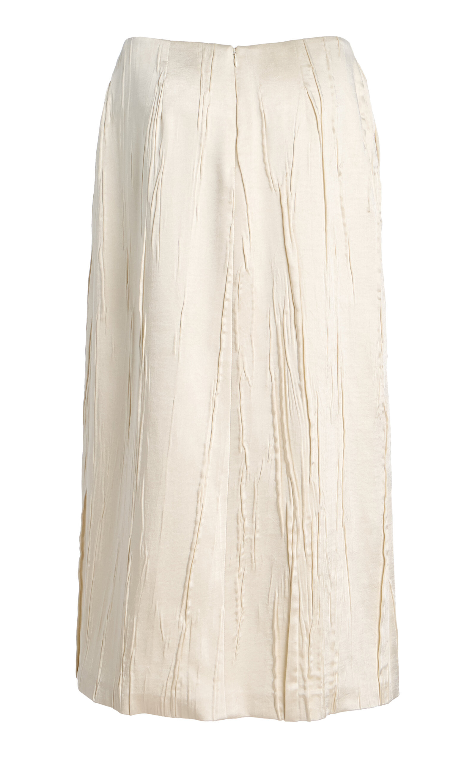 The Tierney Textured Satin Midi Skirt ivory - 5