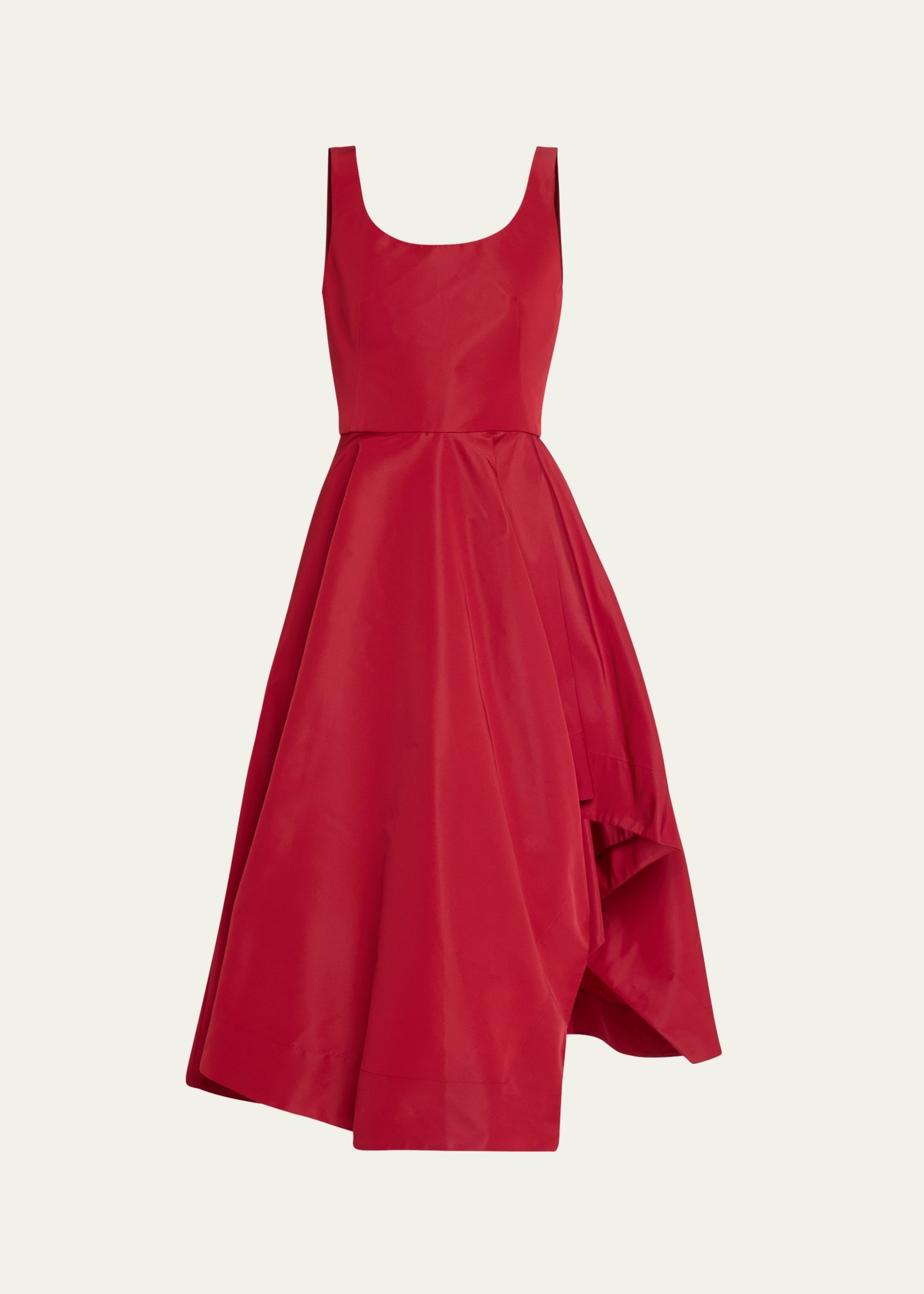 Scoop-Neck Asymmetric Midi Dress - 1