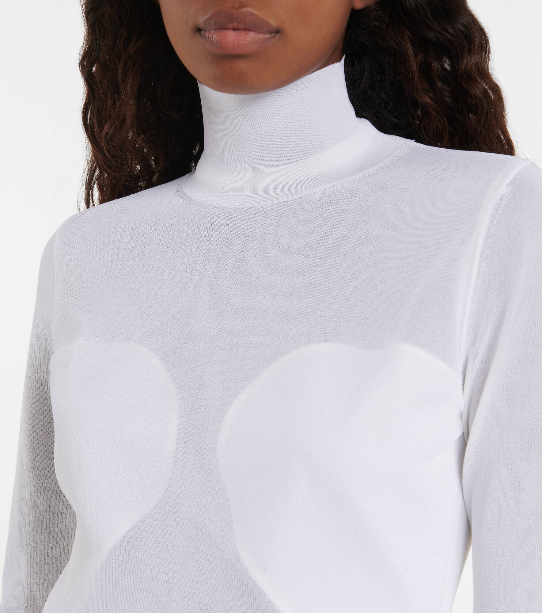 Sheer turtleneck jersey maxi dress - 4