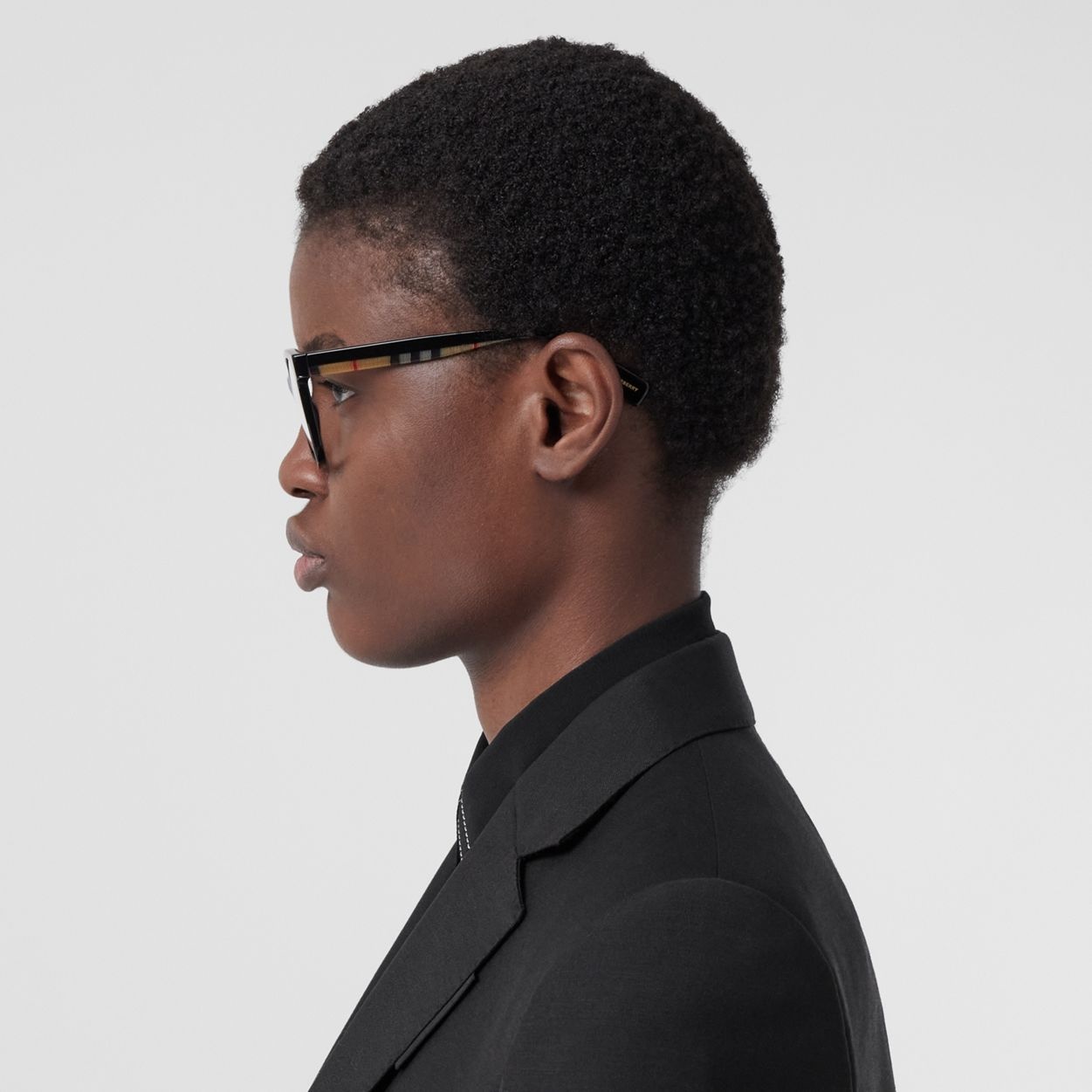 Vintage Check Bio-acetate Square Optical Frames - 7