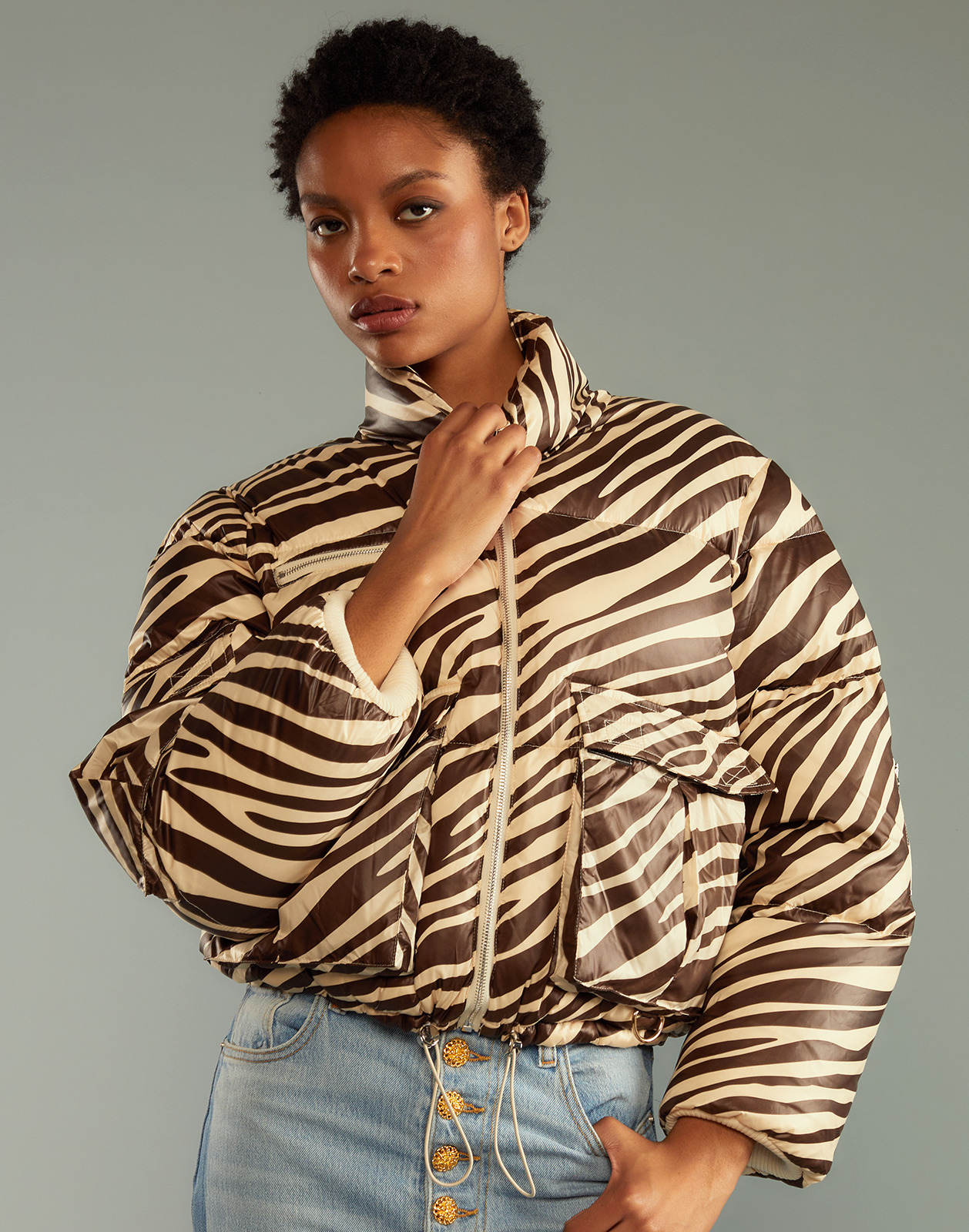Zebra Down Puffer Jacket - 2