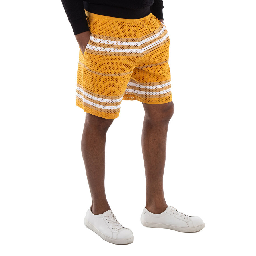 Burberry Marigold Morriss Icon Stripe Pointelle Knit Shorts - 4