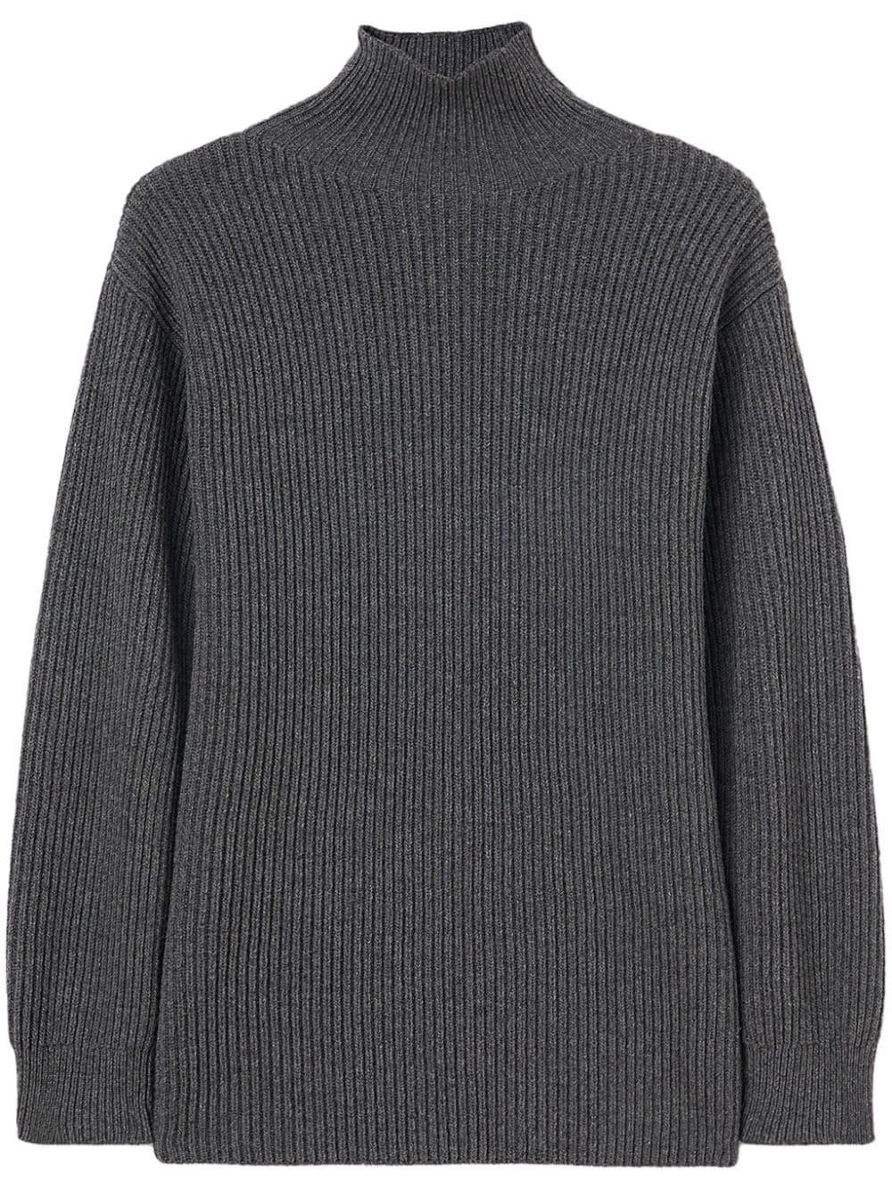 ribbed high-neck jumper - 1