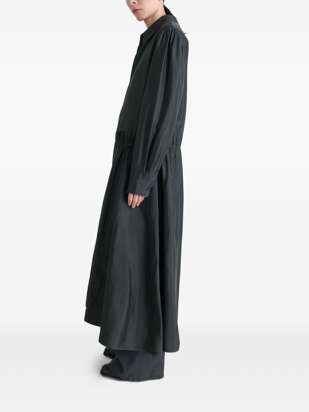 gathered buttoned dress - 3