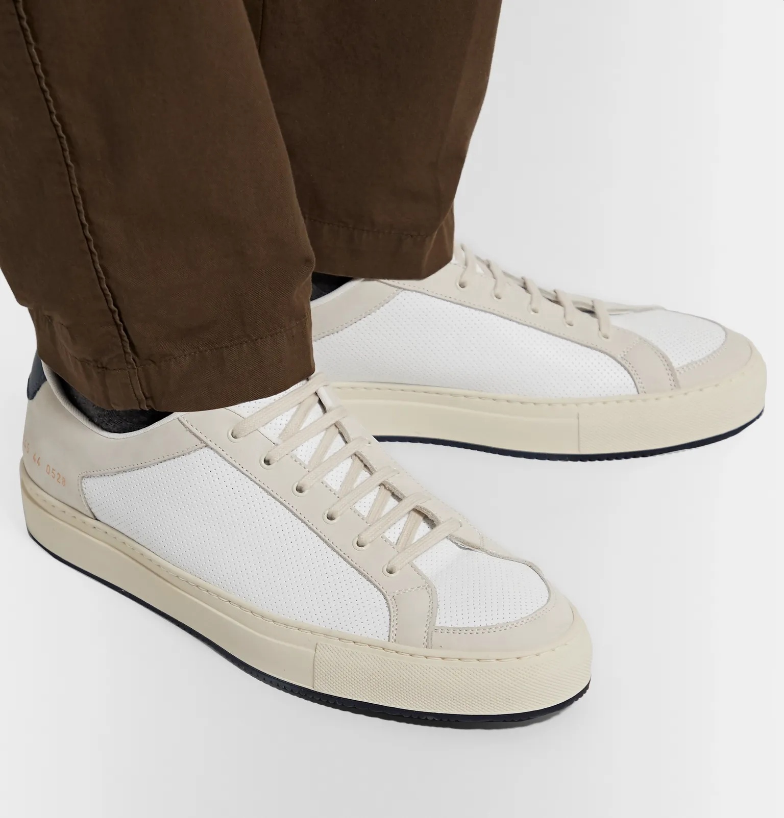 Retro '70s Perforated Leather and Nubuck Sneakers - 13