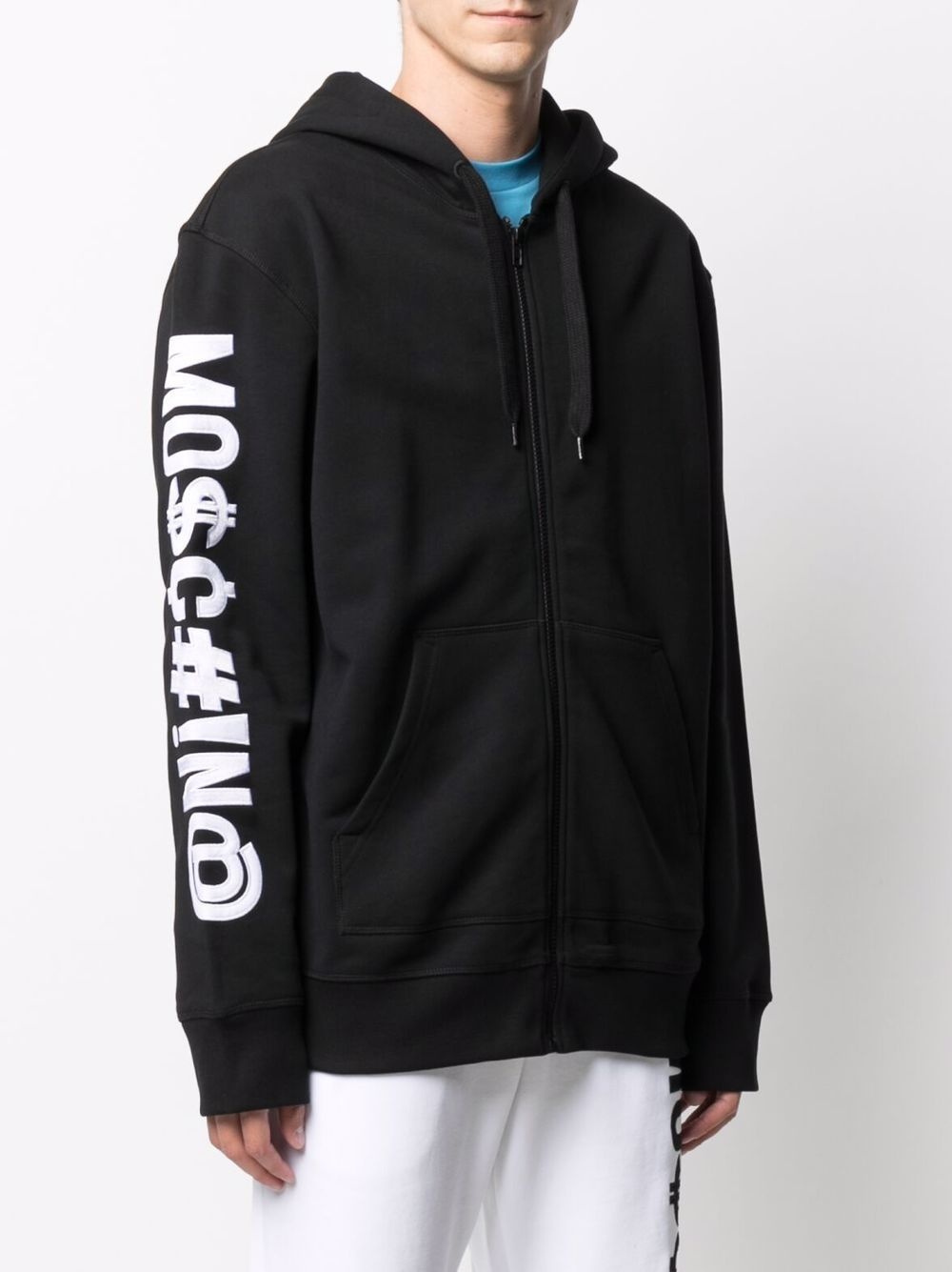 Symbols logo-print zipped hoodie - 3