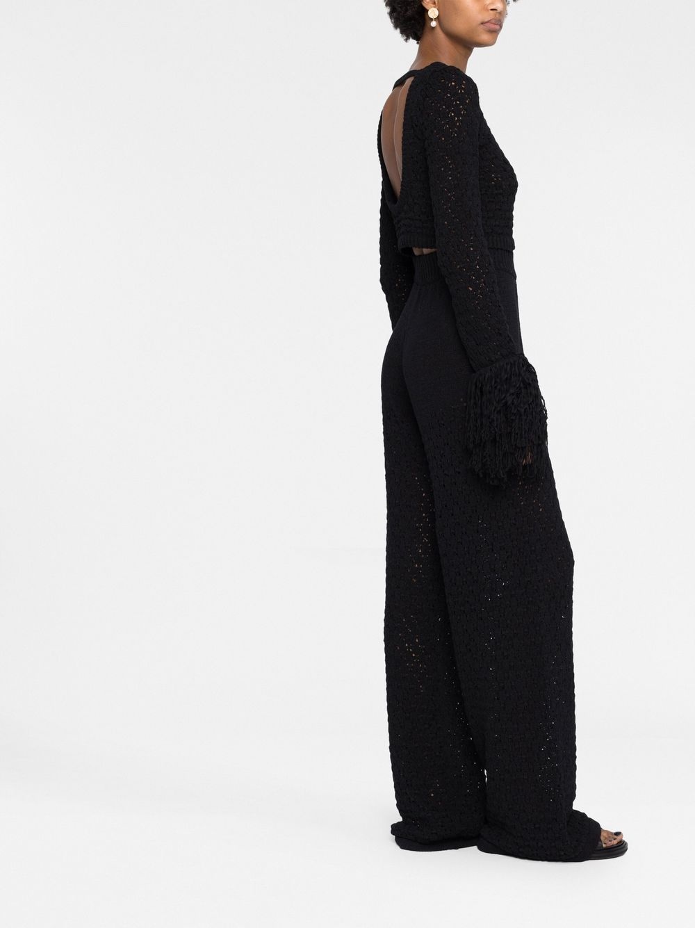 loose-knit high-waisted trousers - 6