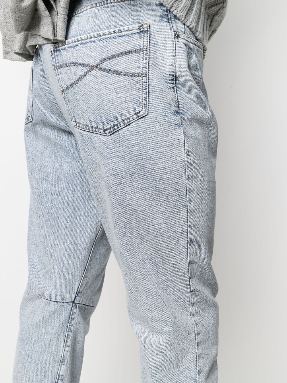 stonewashed straight-leg jeans - 5