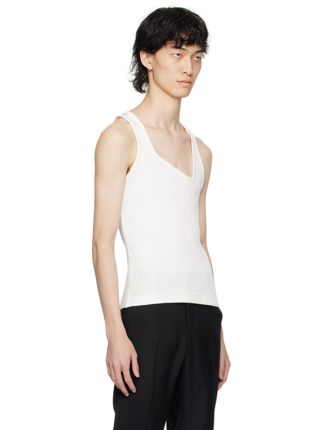 White Scoop Neck Tank Top - 2