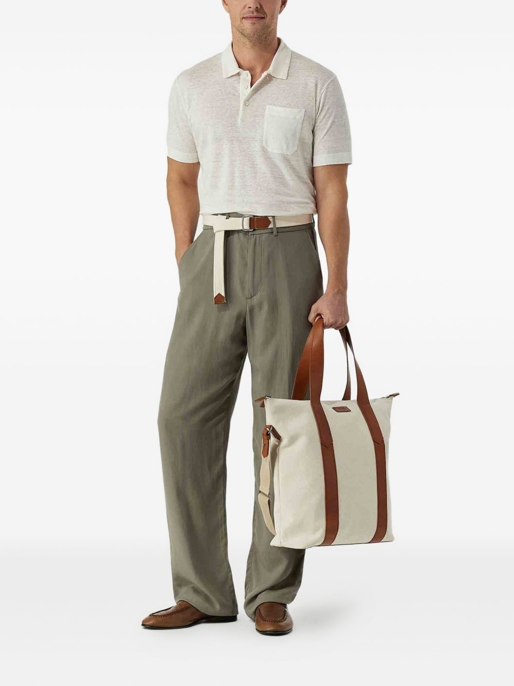 leather-trimmed tote bag - 2