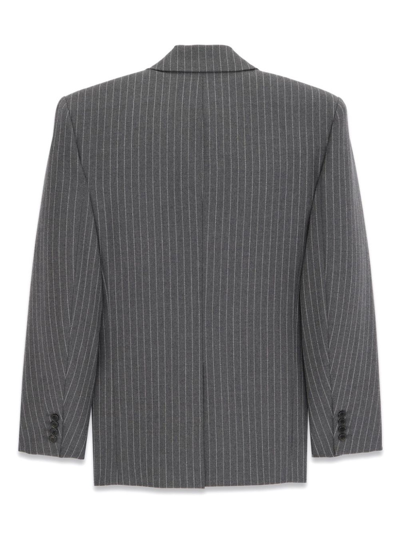 SAINT LAURENT oversized pinstripe double-breasted blazer outlook