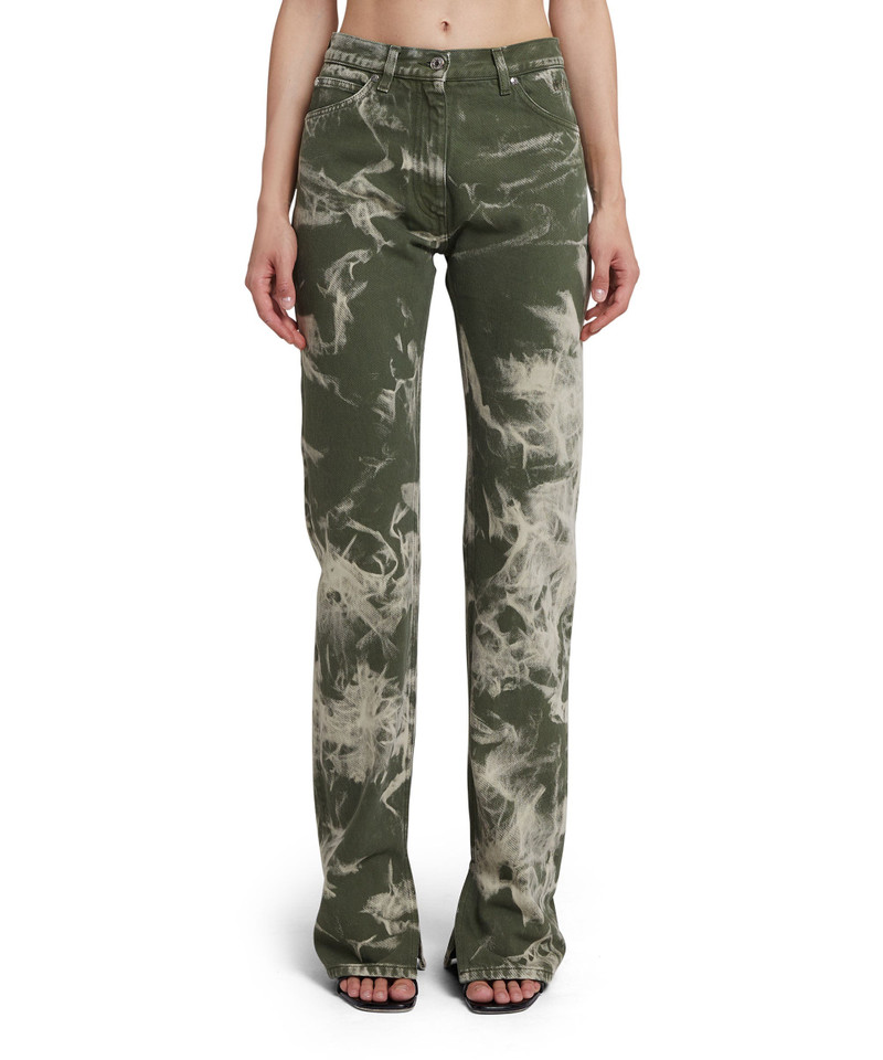MSGM Bull cotton pants with marbleized tie-dye treatment outlook