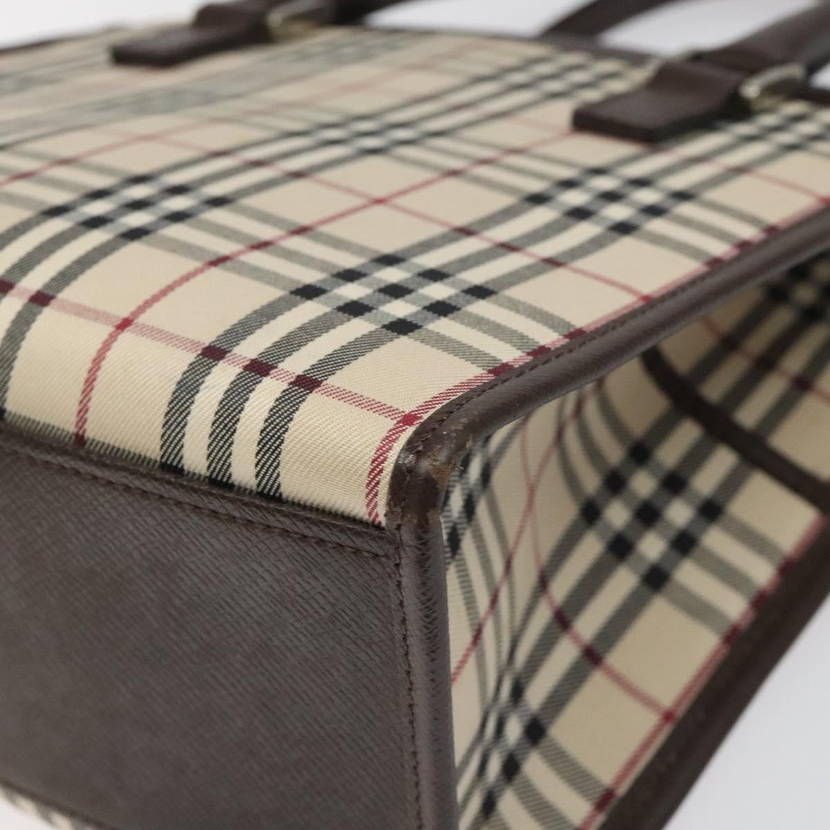 Burberry Nova Check Hand Bag Canvas Beige - 10