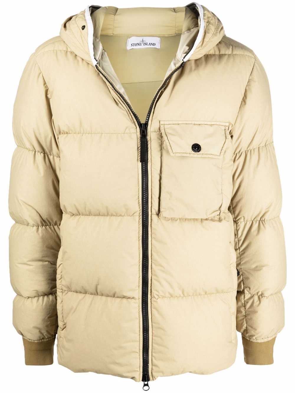 padded zip-up down coat - 1