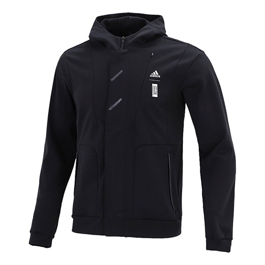 adidas Printing Logo Sports Hooded Jacket Black HE5116 - 1