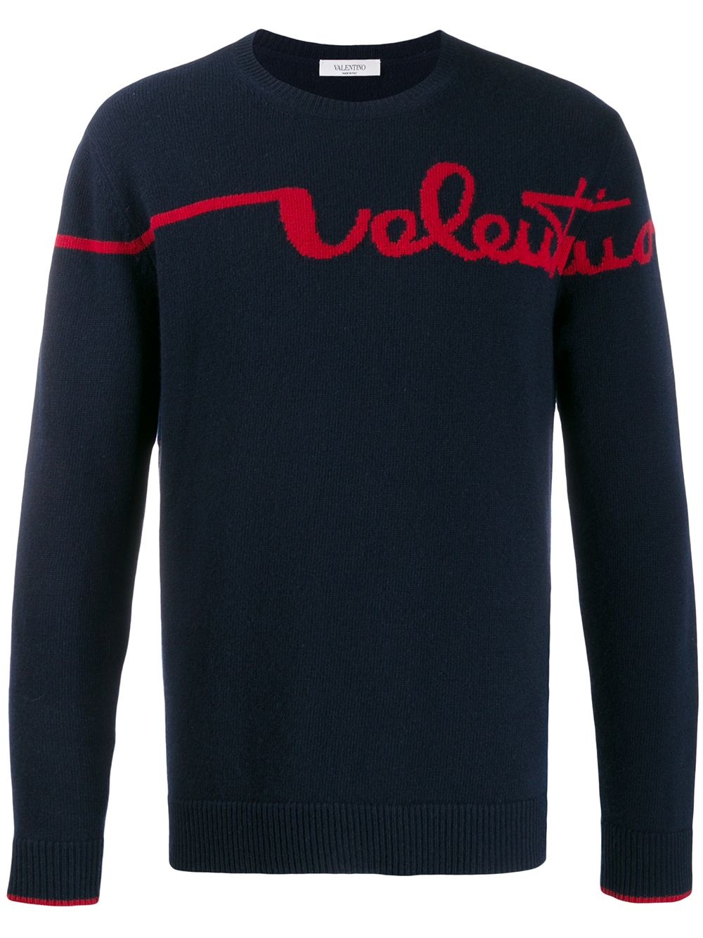 intarsia logo knitted jumper - 1