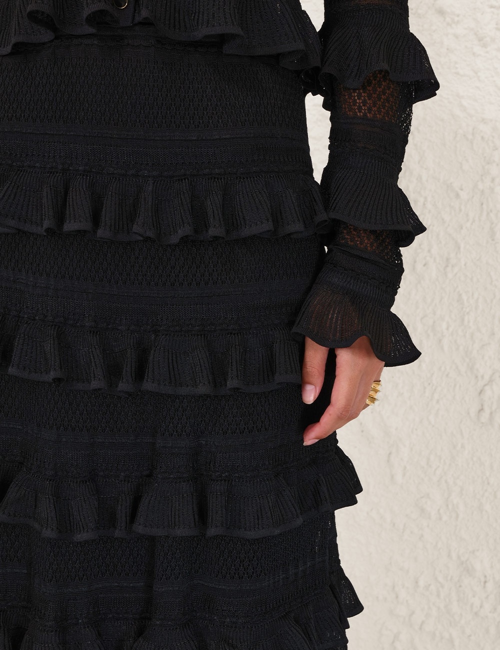 ILLUMINATE LACE FRILL CARDIGAN - 5