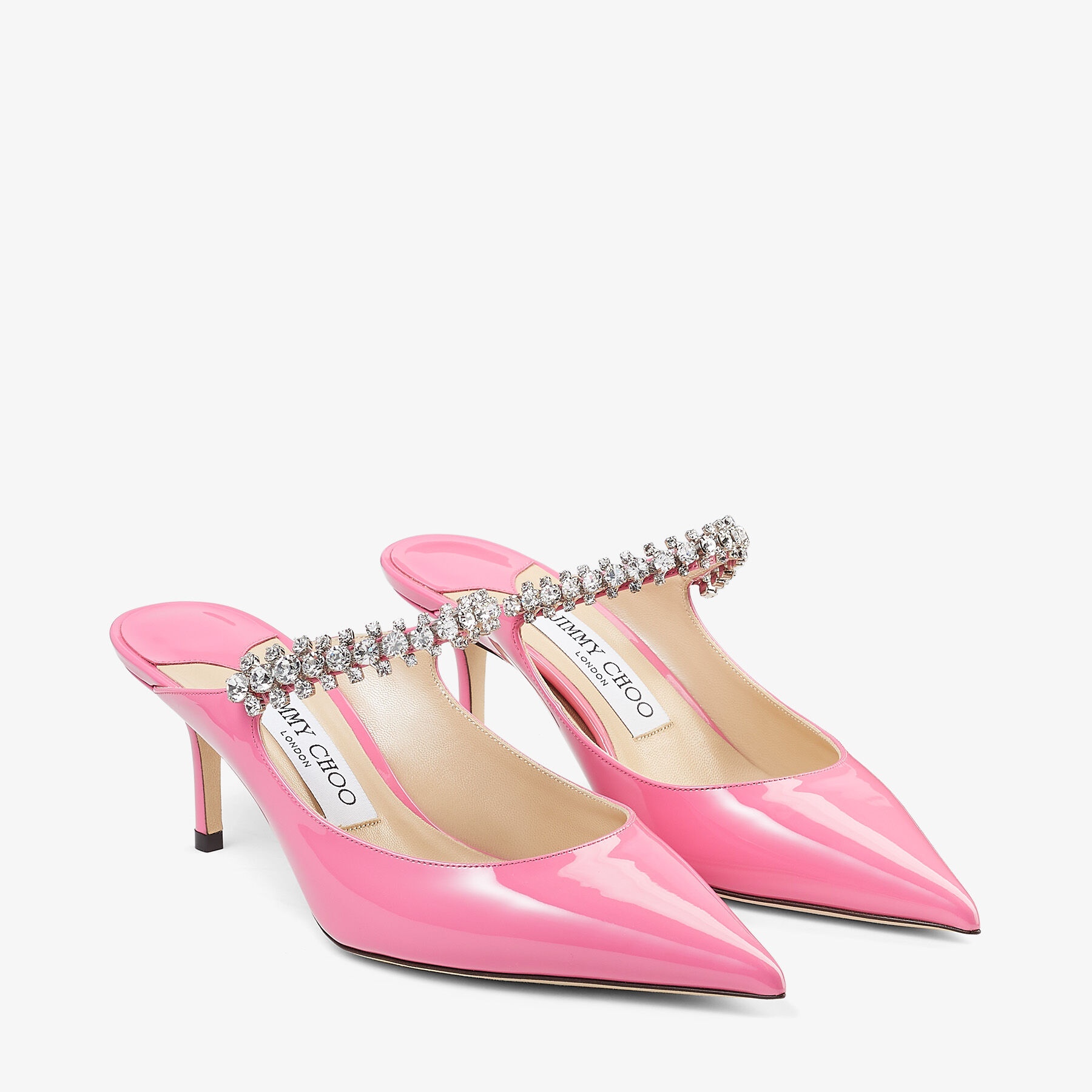 Bing 65
Candy Pink Patent Leather Pumps with Crystal Strap - 2