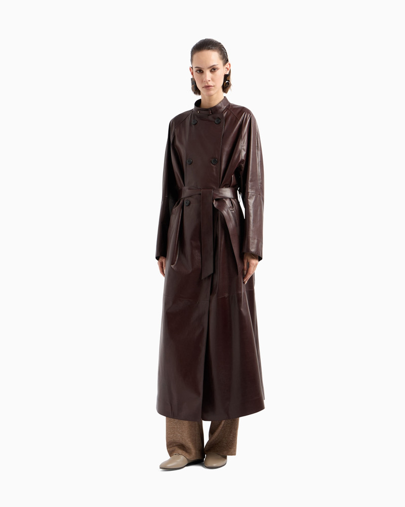 GIORGIO ARMANI NAPPA LEATHER TRENCH COAT outlook