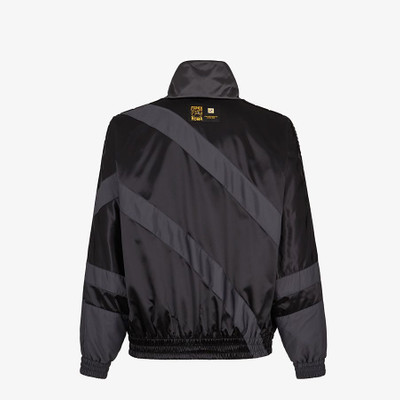 FENDI Black tech satin jacket outlook