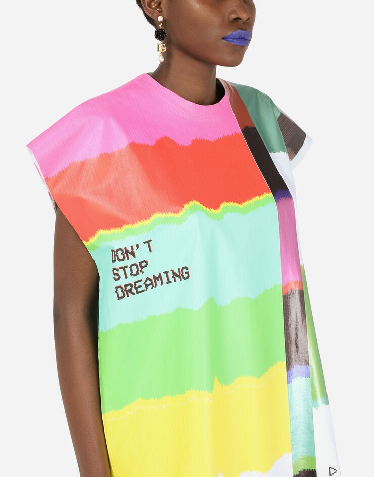 Jersey T-shirt with multi-colored glitch print - 4