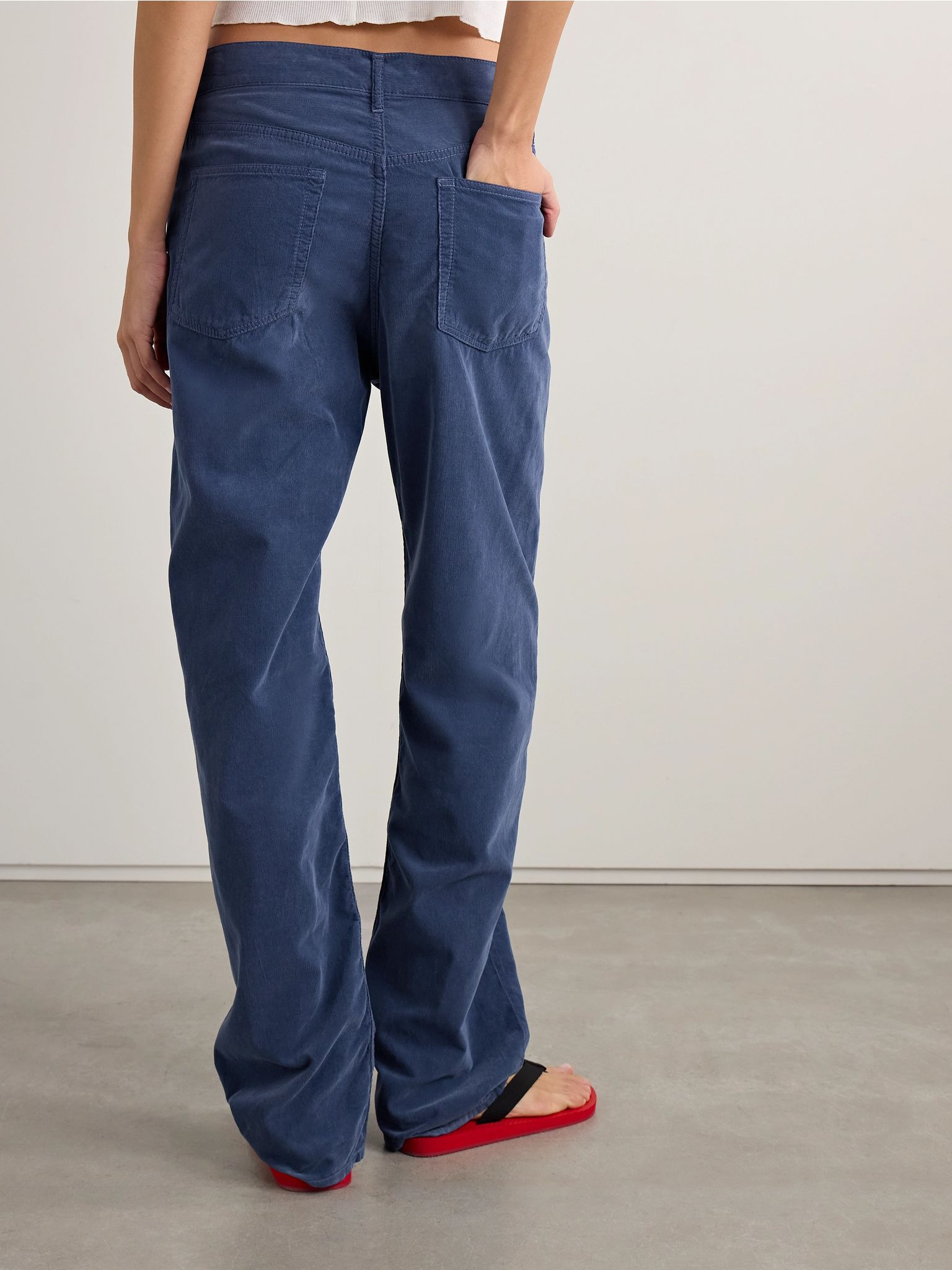 Tarley cotton-corduroy wide-leg pants Blue - 4