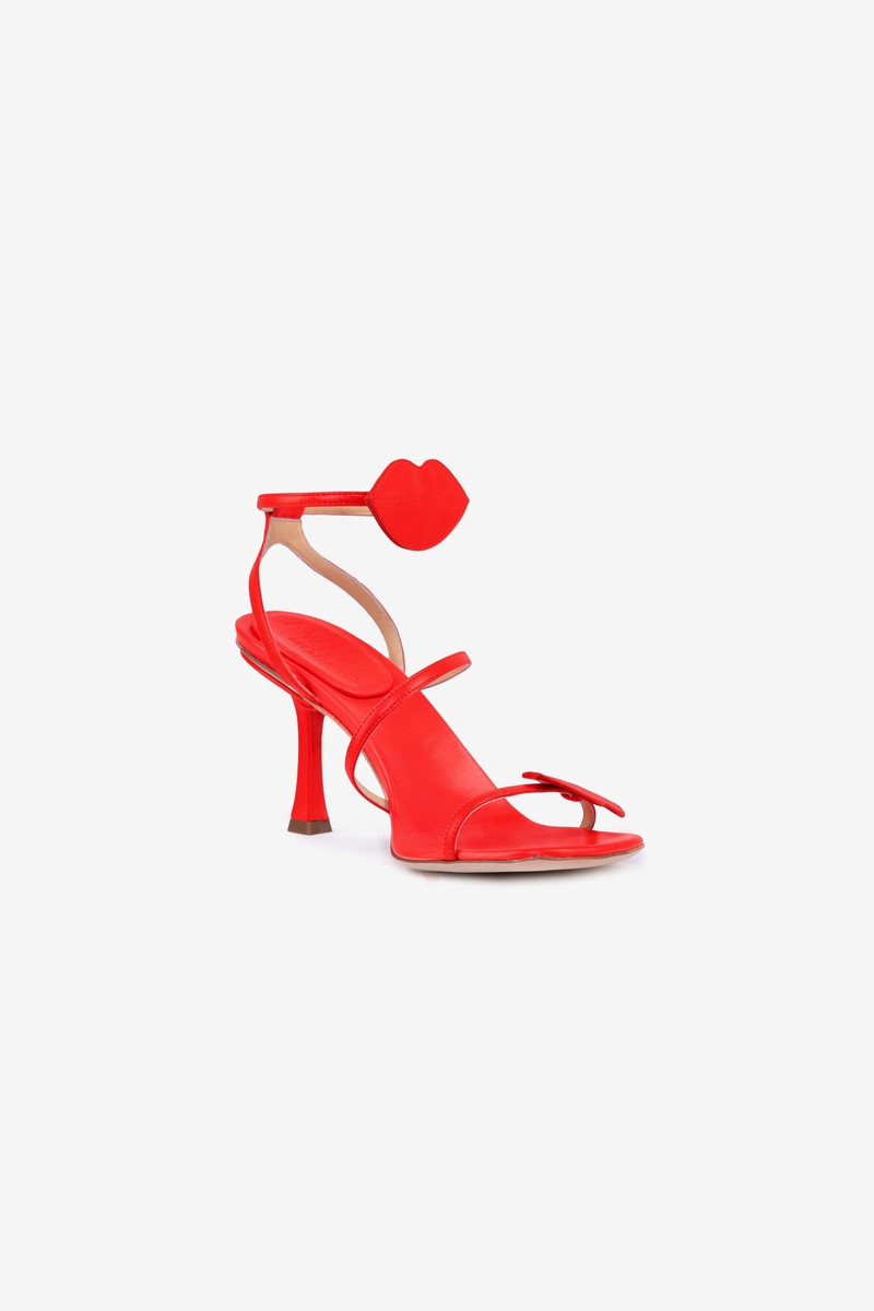 BETA KISS ROUND TOE SANDAL WITH LIP RED 3