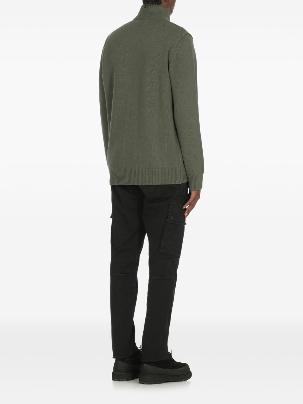 high-neckline button cardigan - 4