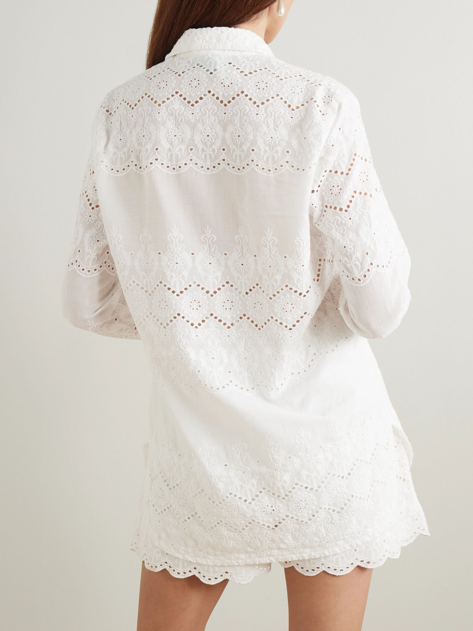 Orla broderie anglaise cotton shirt White - 3