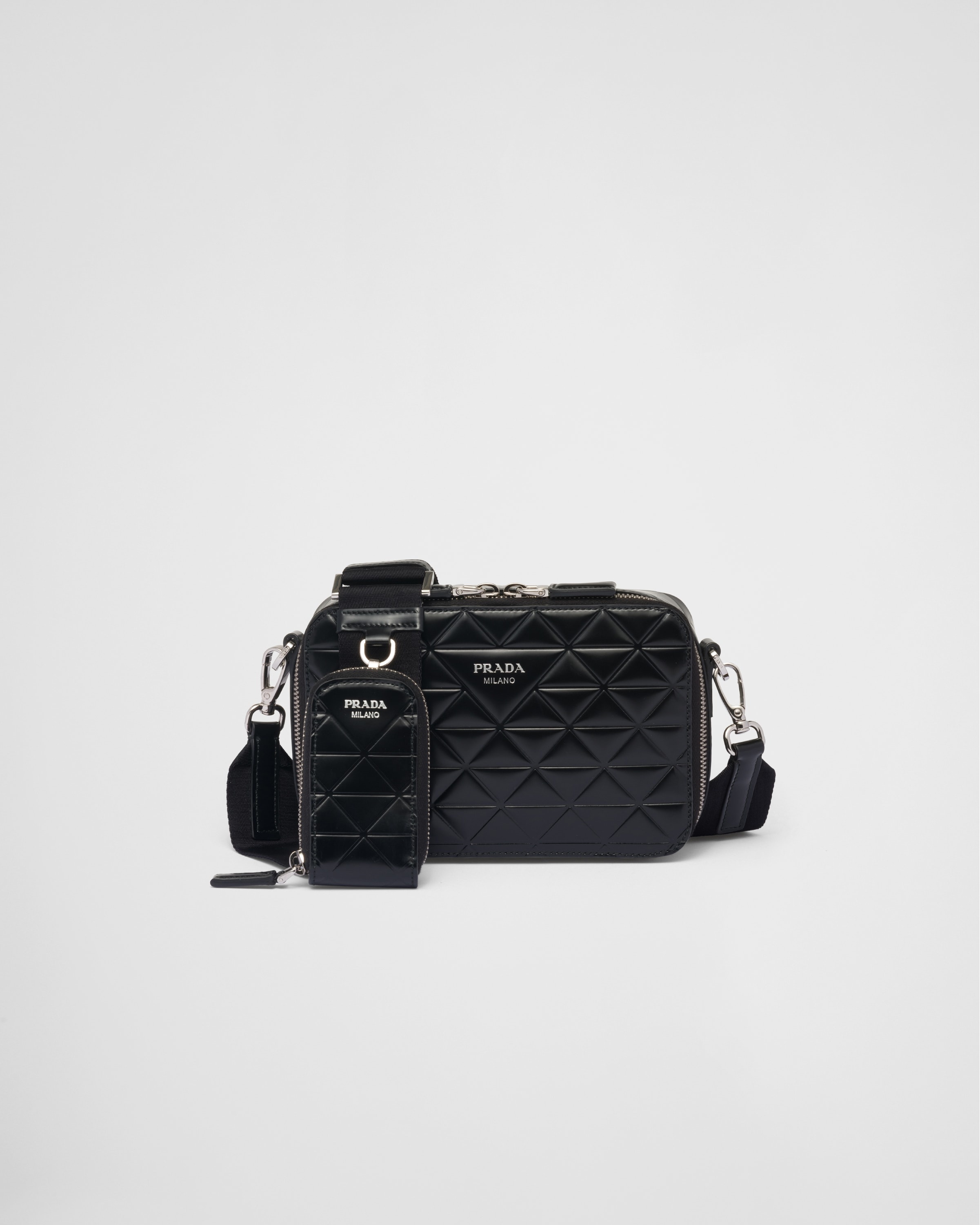 国内発送★PRADA★Brique Brushed バック Prada Prada Brique bag in black brushed leather | TheDoubleF