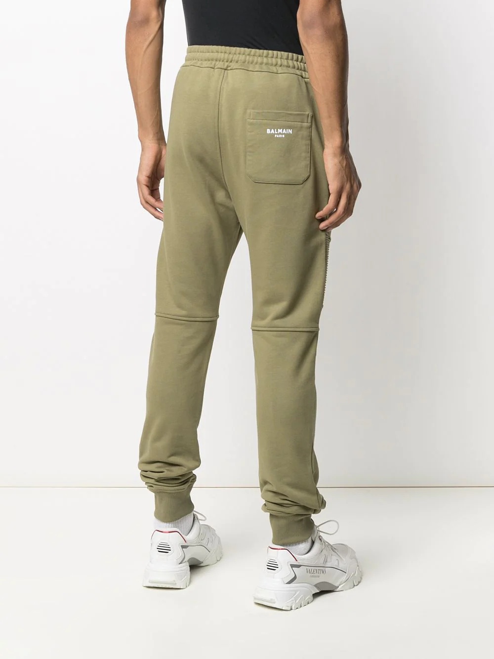 ribbed panel track pants - 4