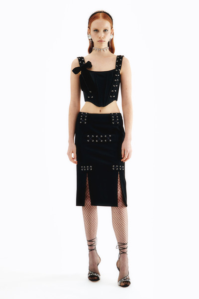 Alessandra Rich STRETCH WOOL BUSTIER WITH LACE UP outlook