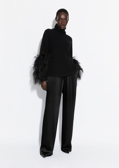 LAPOINTE Cashmere Silk Turtleneck With Feathers outlook