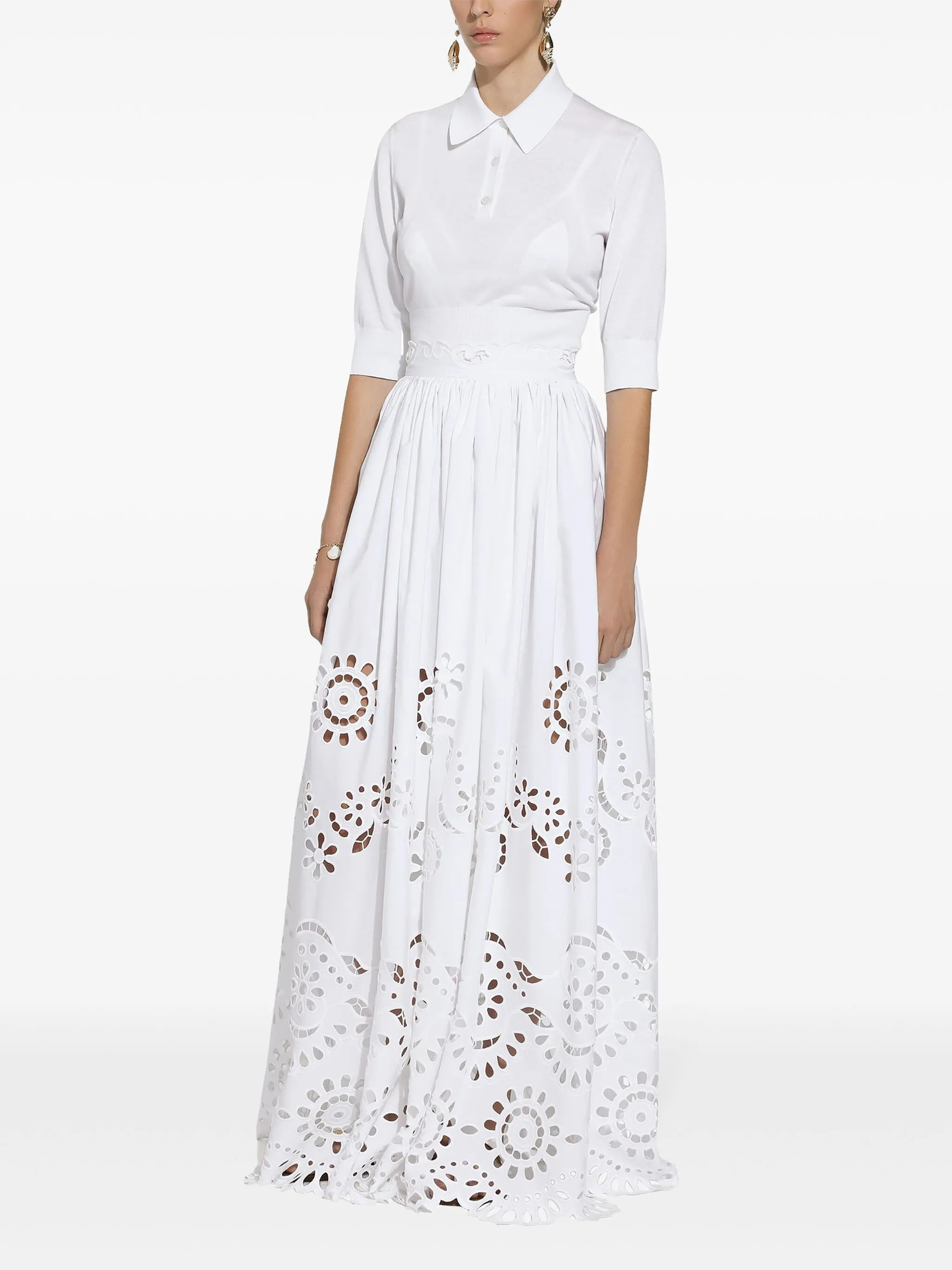 scallop-hem maxi skirt - 3