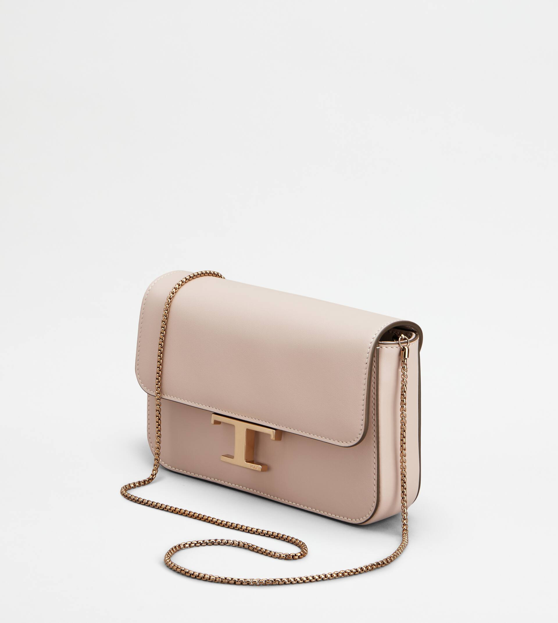 T TIMELESS FLAP BAG IN LEATHER MICRO - PINK - 5