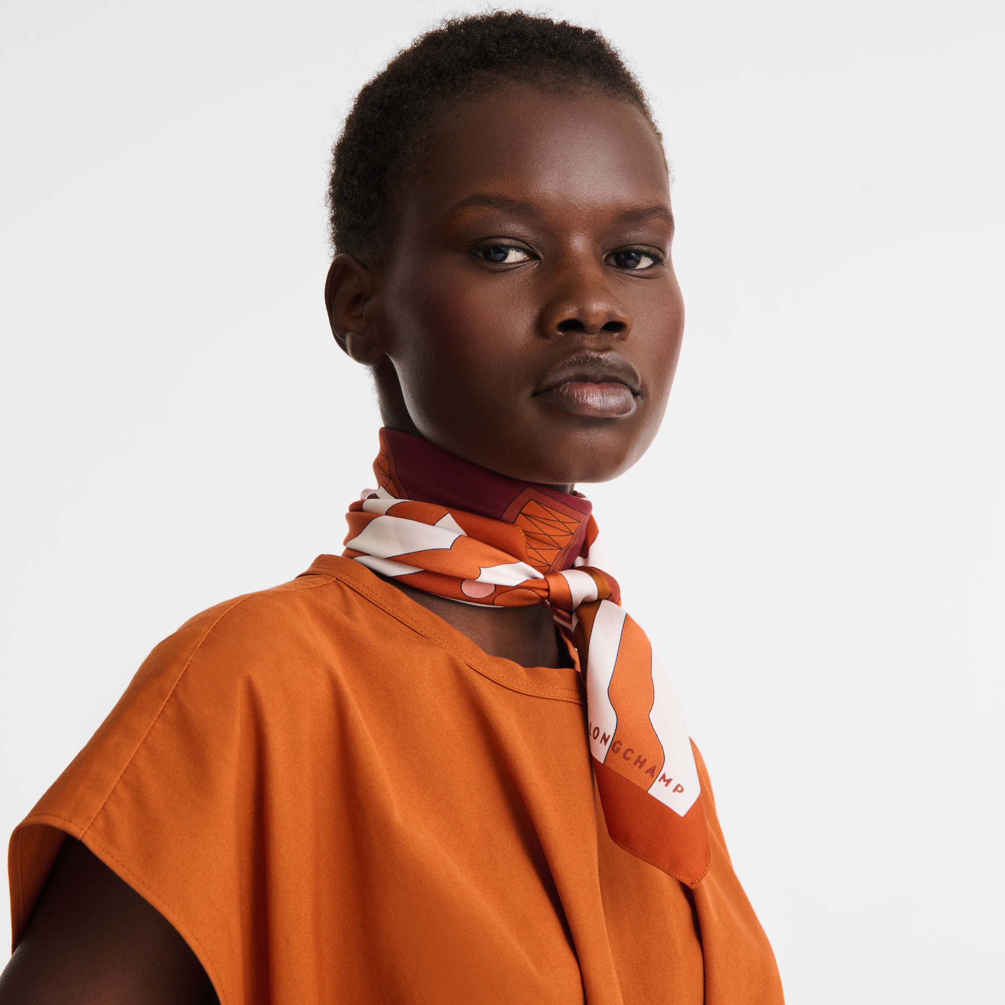 Equestrian Tower Silk scarf 70 Marmalade - Silk - 2