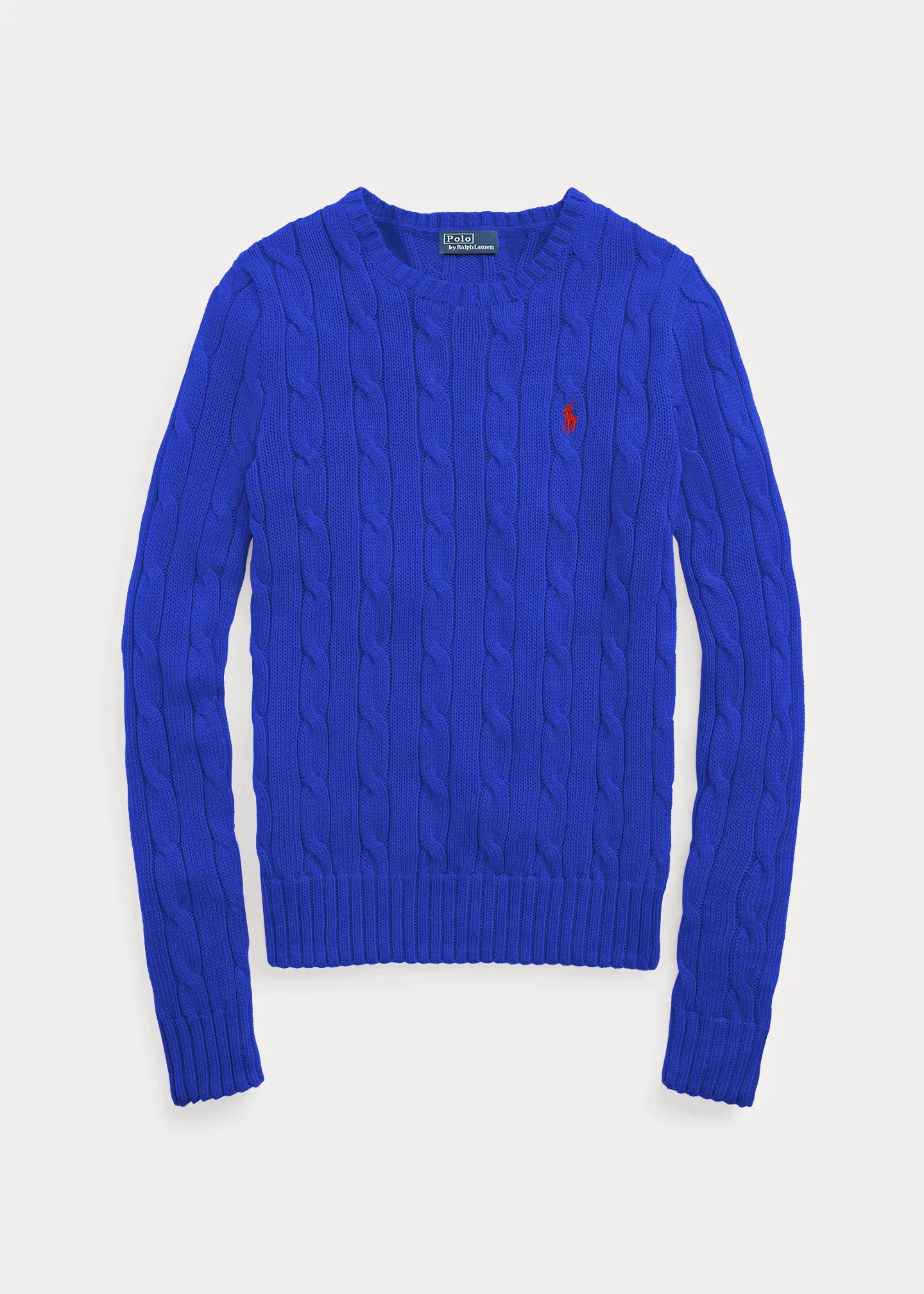 Cable-Knit Cotton Crewneck Sweater - 1