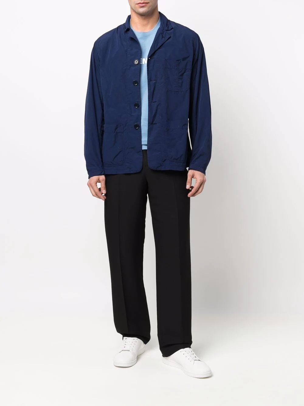 notched-collar shirt jacket - 2