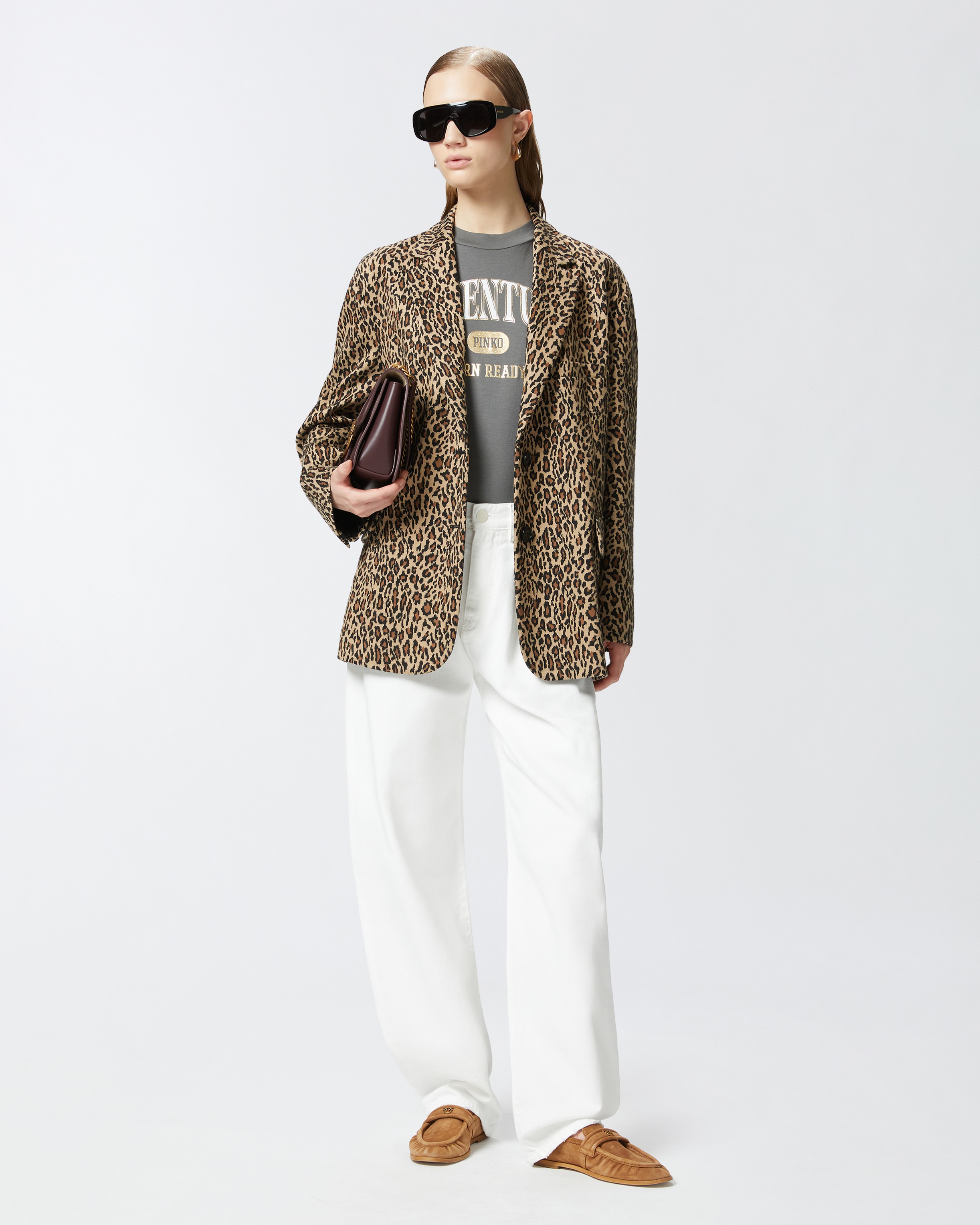 OVERSIZED SPOTTED SINGLE-BREASTED BLAZER - 3