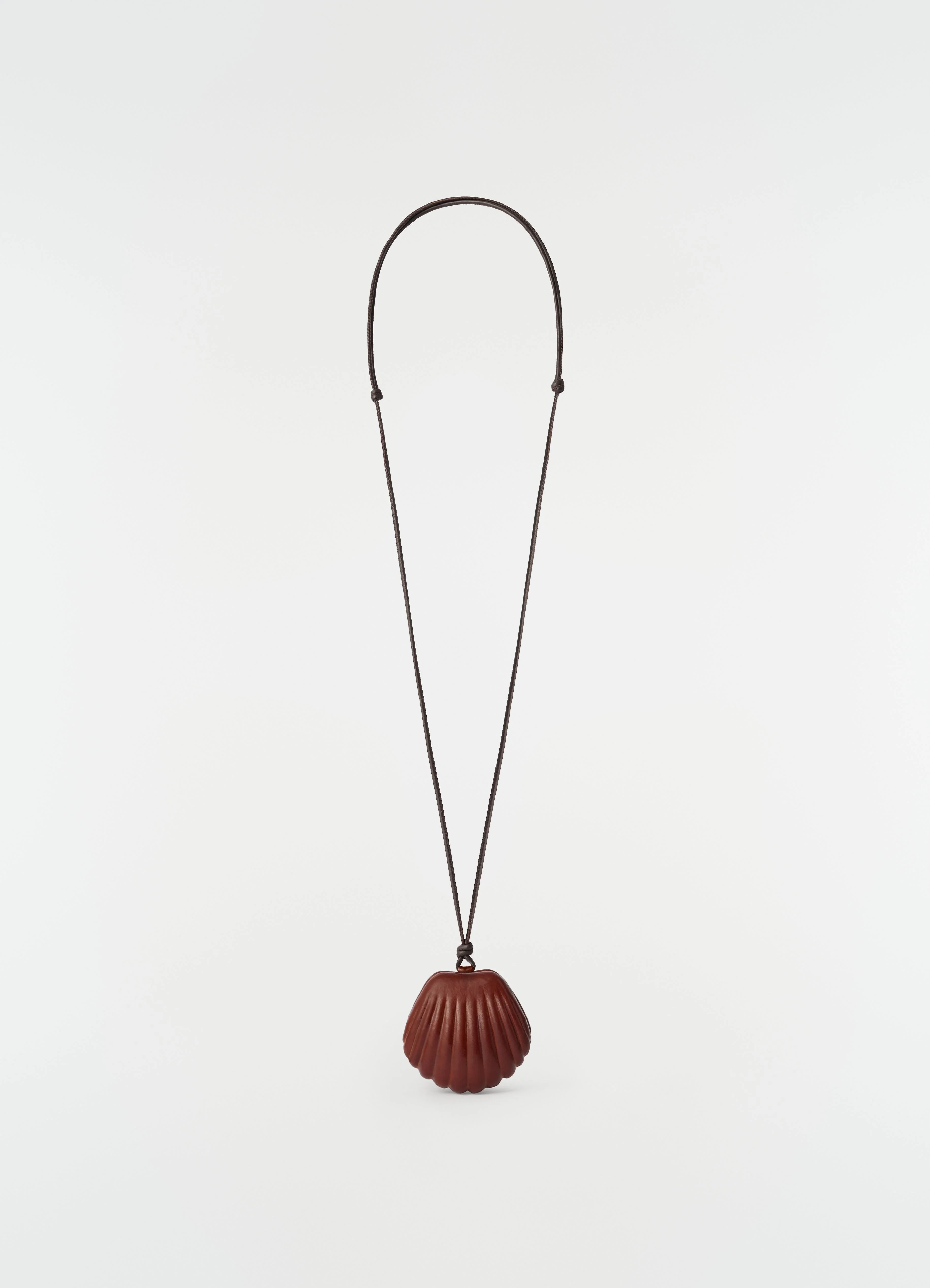 CARLOS SHELL MIRROR NECKLACE IN BABY CALFSKIN LEATHER - 1
