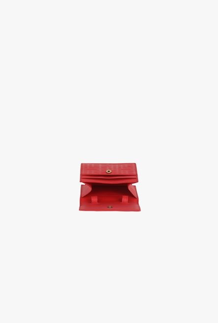 Red debossed leather chain card holder with Balmain monogram - 5