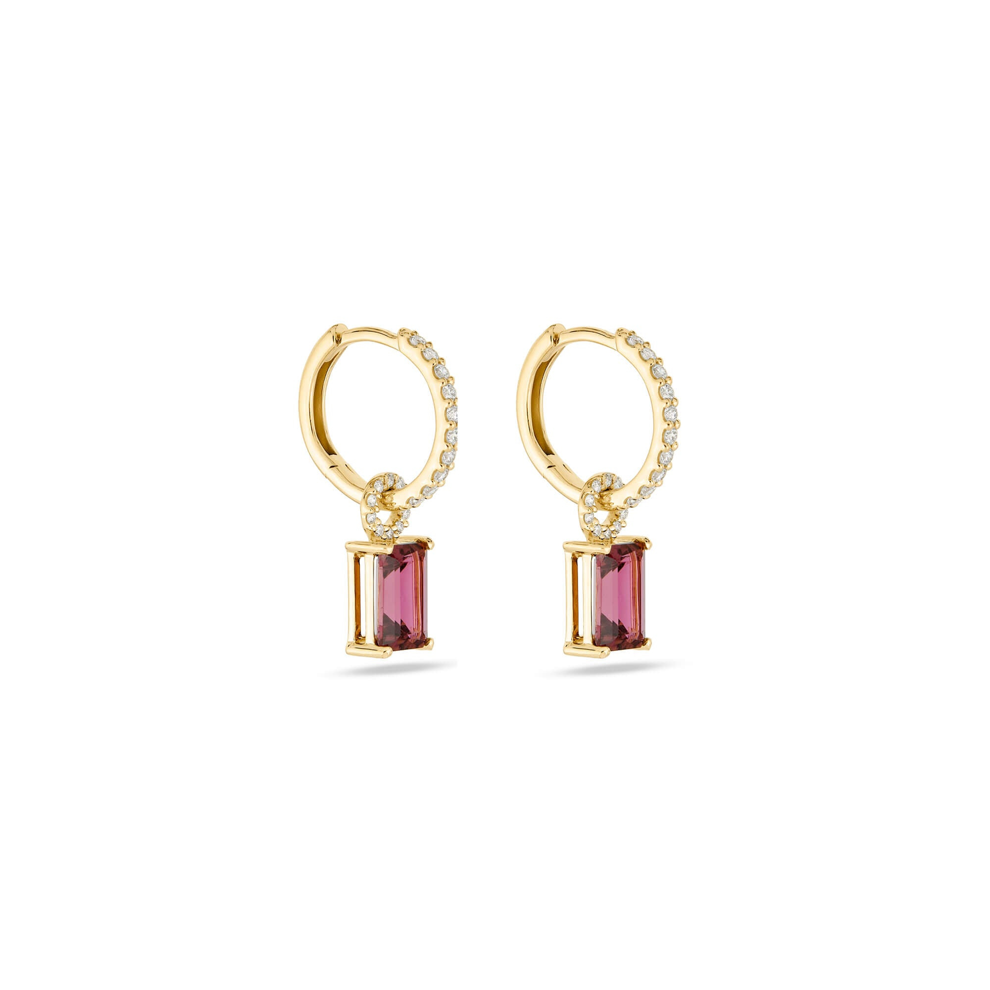 Tourmaline Diamond Huggies - 2