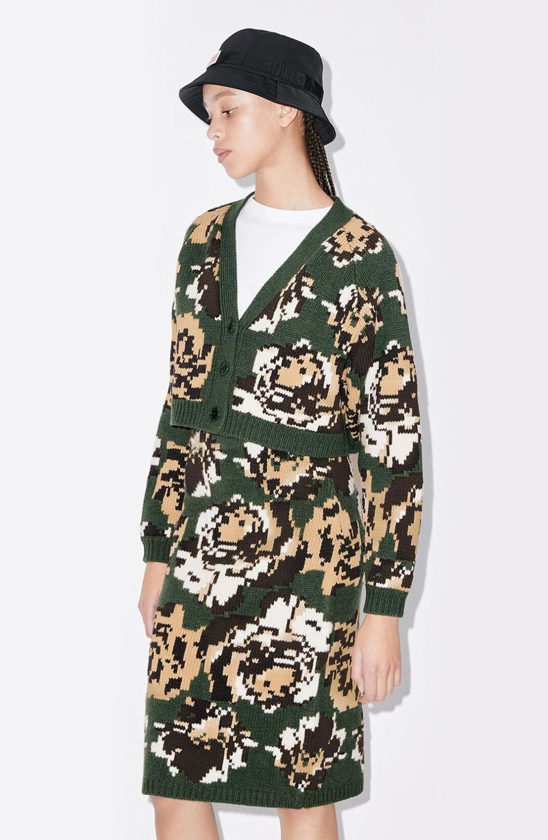 kenzou！ Kenzo: Grey Tiger Crest Knit Turtleneck Sweater | influenceu Canada