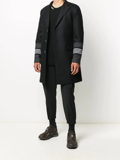 Neil Barrett striped cuffs single-breasted coat outlook