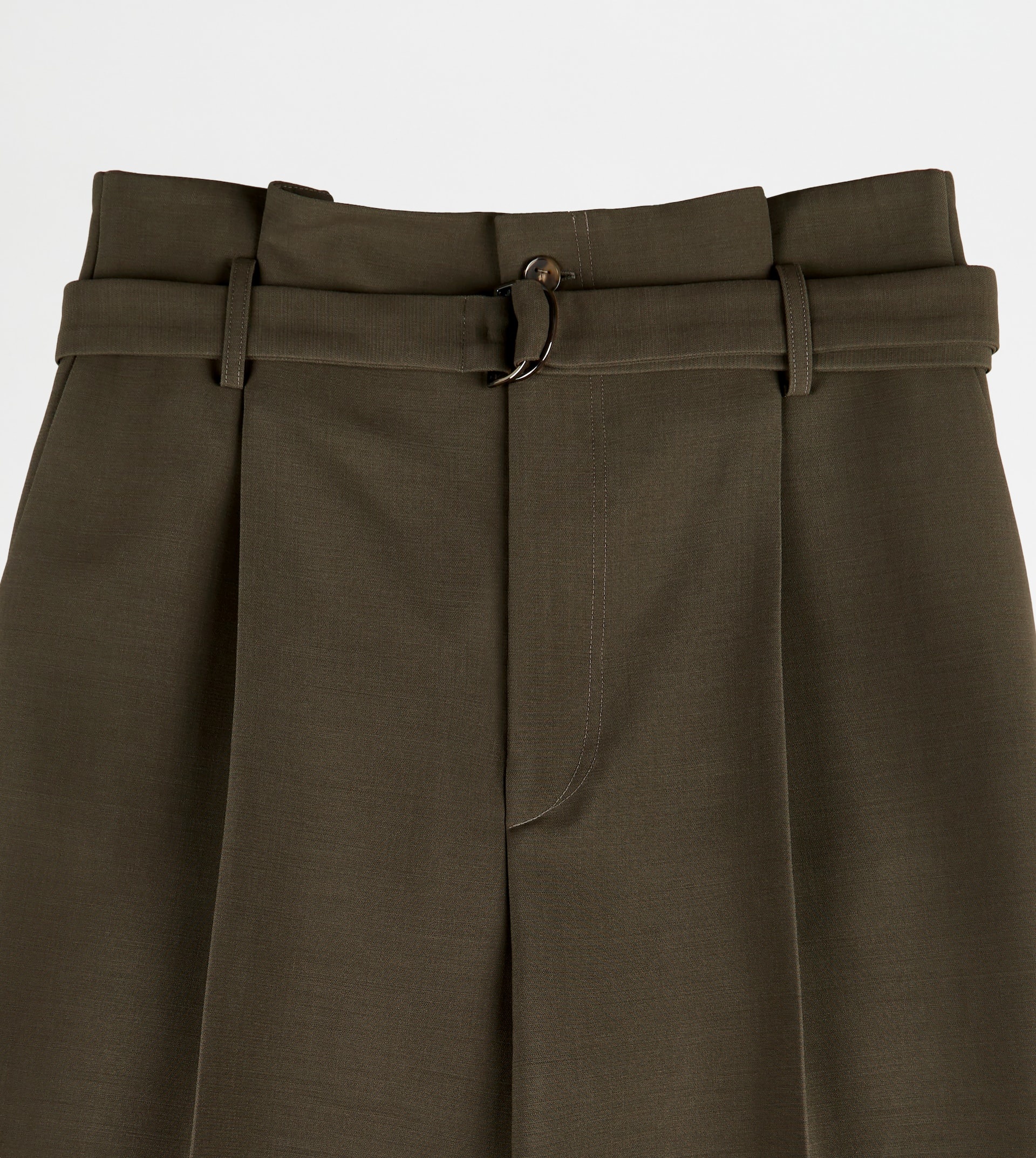 PANTS IN WOOL WITH DARTS - GREEN - 9