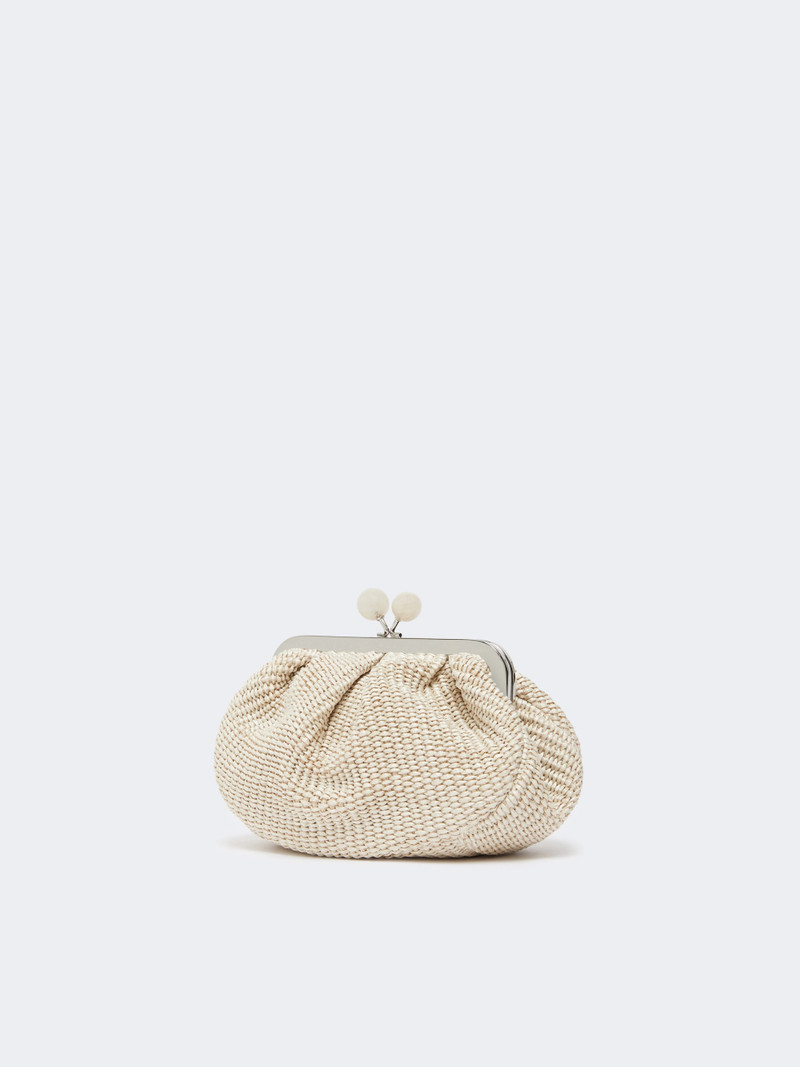 WEEKEND Max Mara Small raffia-effect Pasticcino Bag - TURTLEDOVE outlook