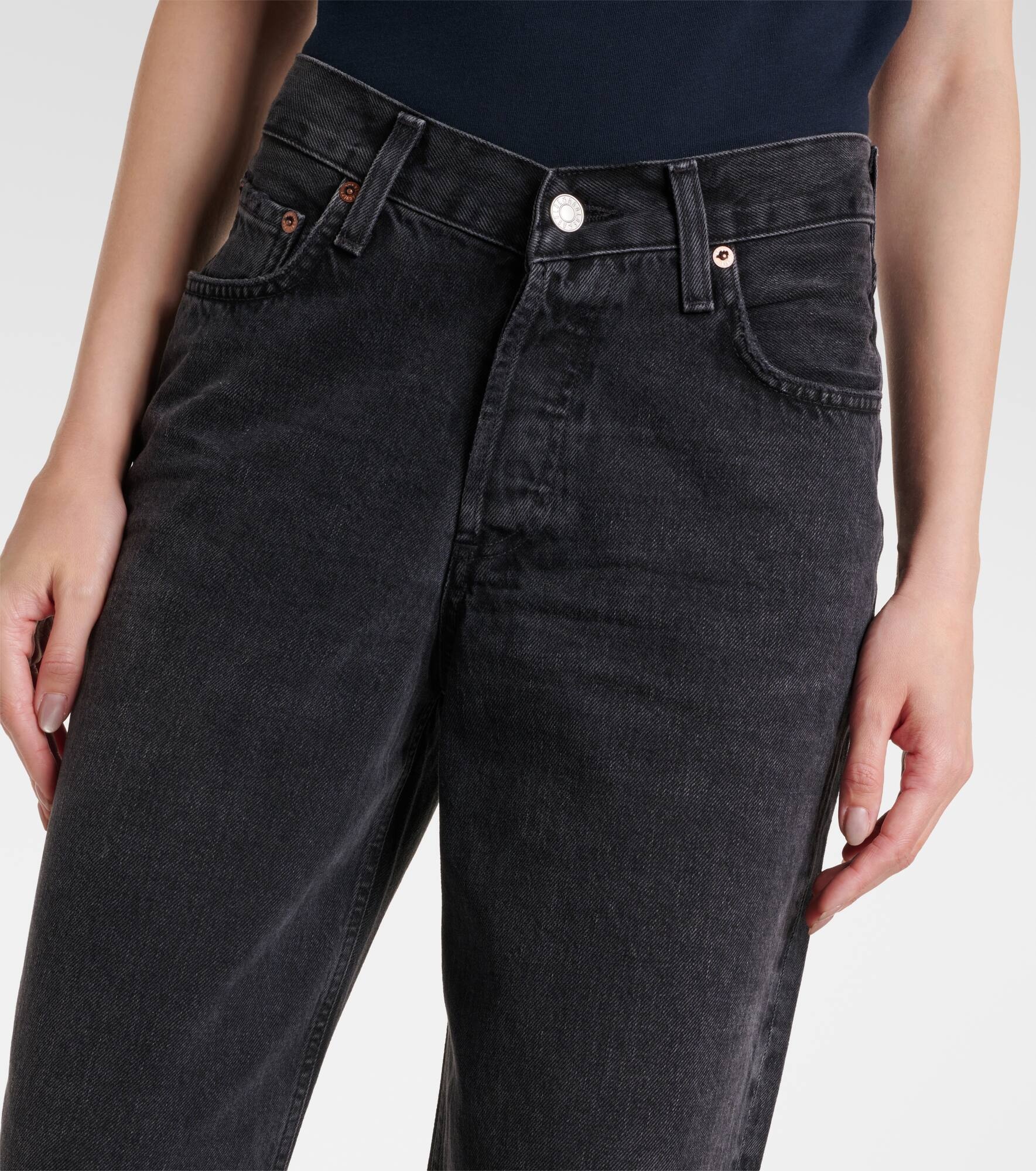 V-Waist Baggy high-rise wide-leg jeans - 4