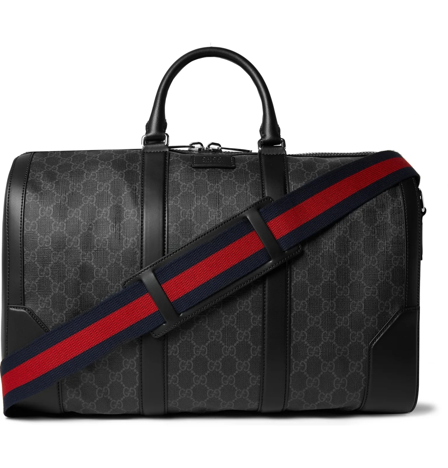 Leather-Trimmed Monogrammed Coated-Canvas Holdall - 1